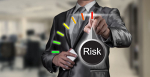 businessman working on risk management, business concept